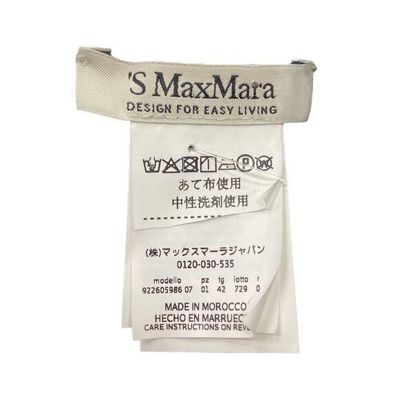 MaxMara Dress Women’s Size 10 3/4 Sleeves A-Line Made In Morocco Deep Navy Blue - Picture 5 of 5